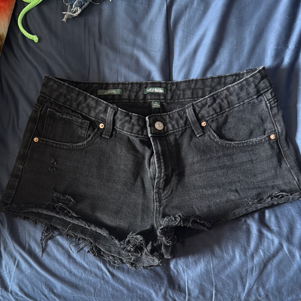 Wild Fable Black Distressed Jean Shorts
